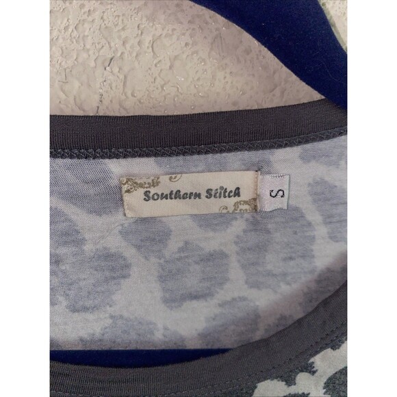 Southern Stitch Leopard Long Sleeve Cross Baggy Oversize Soft Stretch EUC S - Picture 2 of 4